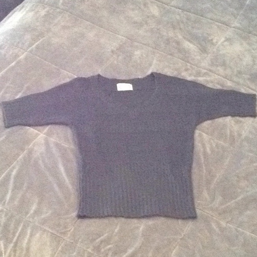 Gray Half Sleeve Sweater